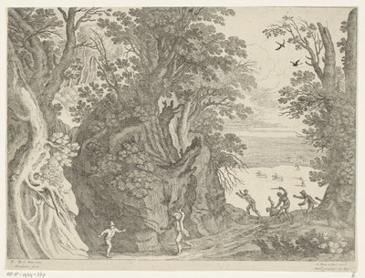 Landschaft mit bewaffnetem Überfall von Willem van Nieulandt (II)