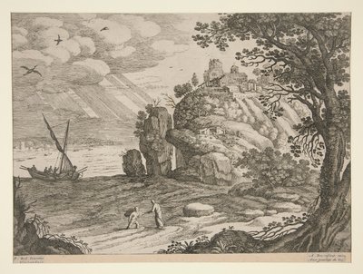 Italienische Landschaften; eine von 30 Platten von Willem van Nieulandt II