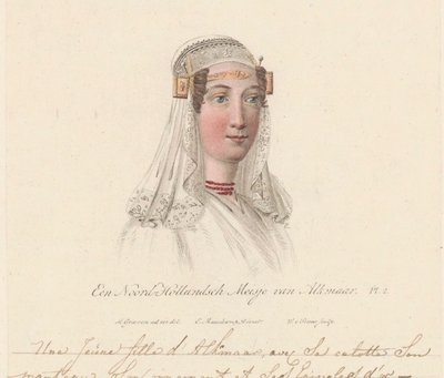 Kopfbedeckung eines Mädchens aus Alkmaar, 1816 von Willem van Senus