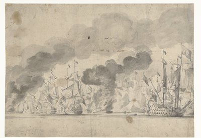 Seeschlacht bei Lowestoft am 13. Juni 1665 von Willem van de Velde (I)