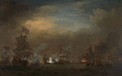 Begegnung während der Schlacht von Kijkduin von Willem van de Velde (II)