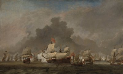 Seeschlacht zwischen Michiel Adriaensz de Ruyter und dem Herzog von York auf der Royal Prince während der Schlacht von Solebay, 7. Juni 1672: Episode aus dem Dritten Englisch-Niederländischen Krieg von Willem van de Velde (II)