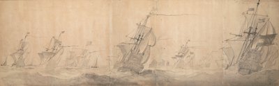 Niederländische Flotte vor der Küste der Nordfriesischen Inseln, 9. [OS] / 19. Oktober 1658 von Willem van de the Elder Velde