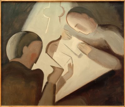 Lesende unter der Lampe I von Willi Baumeister