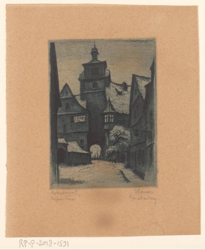 Ansicht des Weisserturms in Rothenburg ob der Tauber von Willi Foerster (signed by artist)