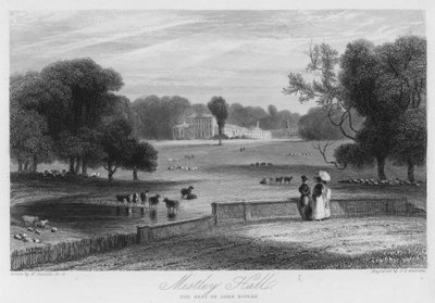 Mistley Hall, der Sitz von Lord Rivers (Stich) von William (after) Daniell