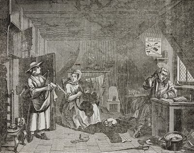 Leidender Dichter, nach einem Gemälde von William Hogarth von William (after) Hogarth
