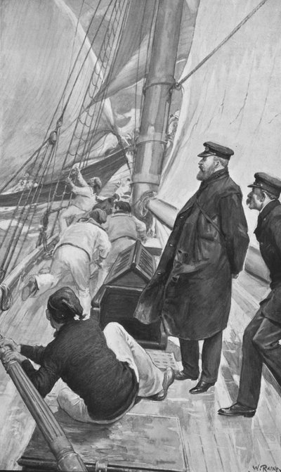 König Edward bei einem Yachtunfall in Cowes von William (after) Rainey