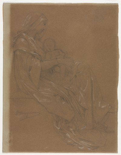 Die Jungfrau und das Kind, zweite Hälfte des 19. Jahrhunderts von William Adolphe Bouguereau