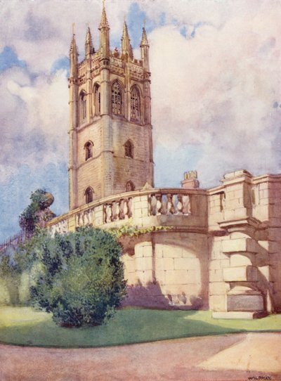 Magdalen Tower vom Botanischen Garten von William Ainsworth Wildman