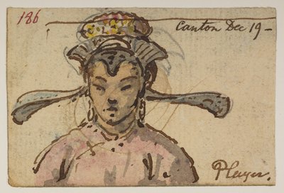 Spieler. Kanton 19. Dez. aus einem Album mit 372 Zeichnungen von Landschaften, Küstenlinien, Kostümen und Alltagsleben, erstellt während der Botschaft von Lord Macartney an den Kaiser von China, zwischen 1792 und 1794 von William Alexander