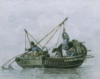 Chinesische Fischer in einer Dschunke von William Alexander