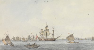 Die Hindostan vor Anker in der Meerenge von Mi-a-tau der Stadt Ten-choo-fou am Eingang zum Golf von Peking von William Alexander