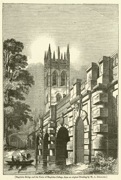 Magdalen-Brücke und der Turm des Magdalen College von William Alfred Delamotte