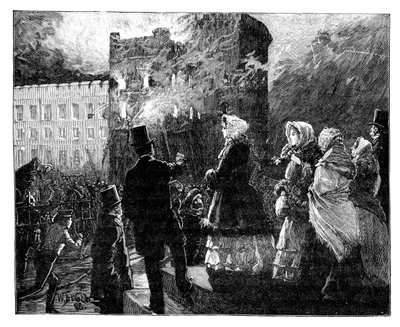 Feuer im Turm des Prinzen von Wales, Windsor Castle, 1850er Jahre, 1888 von William Barnes Wollen