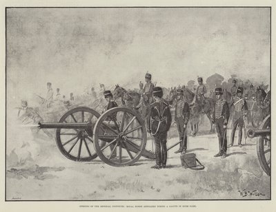 Eröffnung des Imperial Institute, Royal Horse Artillery feuert Salut im Hyde Park von William Barnes Wollen