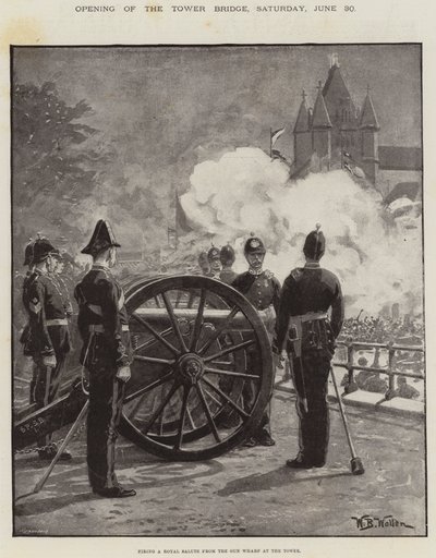 Eröffnung der Tower Bridge, Samstag, 30. Juni von William Barnes Wollen