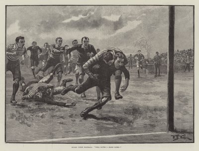 Rugby Union Football, Gut gerettet! Pech gehabt! von William Barnes Wollen