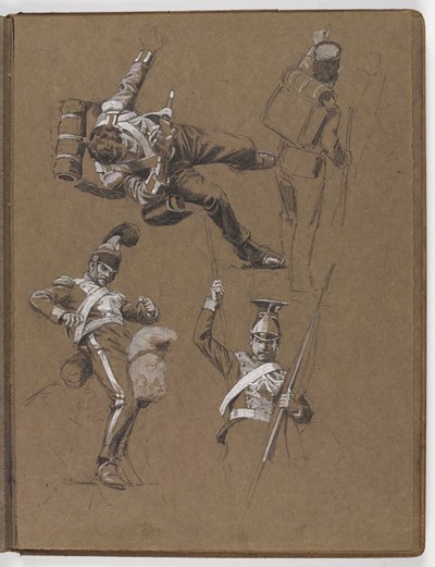 Studien für das Ölgemälde, Die Fahne: Albuhera, 16. Mai 1811 von William Barnes Wollen