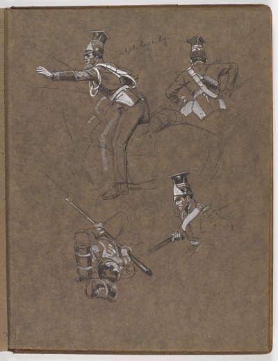 Studien für das Ölgemälde, Die Fahne: Albuhera, 16. Mai 1811 von William Barnes Wollen