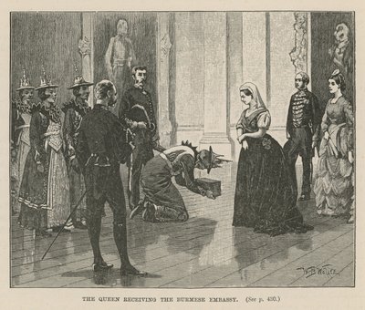 Die Königin empfängt die burmesische Botschaft von William Barnes Wollen