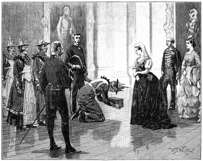 Die Königin empfängt die burmesische Botschaft, Mitte-Ende des 19. Jahrhunderts, 1900 von William Barnes Wollen