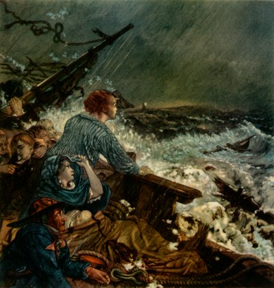 Grace Darling und ihr Vater retten die Schiffbrüchigen, 8. September 1838 von William Bell Scott