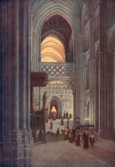 Im Mittelschiff der Kathedrale von Canterbury nach der Abendandacht von William Biscombe Gardner