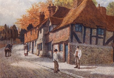 Die alten Armenhäuser, Westerham (Farblithografie) von William Biscombe Gardner
