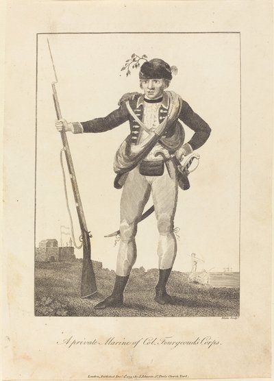 Ein privater Marine des Korps von Col. Fourgeoud, 1793 von William Blake