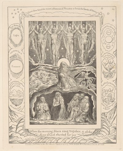 Buch Hiob, Platte 14, Als die Morgensterne zusammen sangen von William Blake