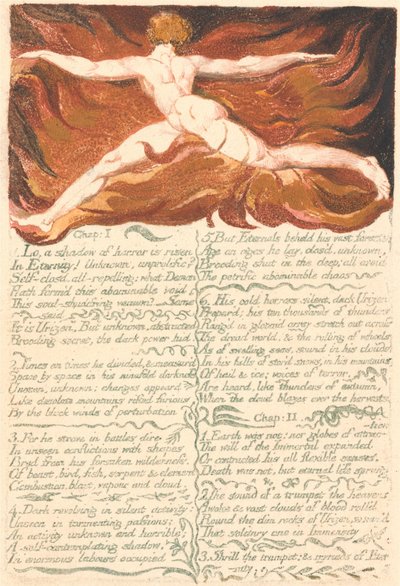 Das erste Buch Urizen, Tafel 3, "Kapitel: 1 . . . ." (Bentley 3) von William Blake