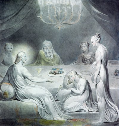 Christus im Haus von Martha und Maria oder Die reuige Magdalena von William Blake