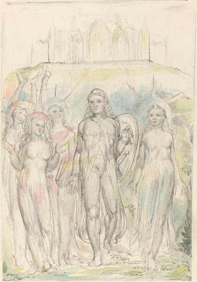 Christus mit dem Schild des Glaubens, Abschied von seinen Gefährten von William Blake