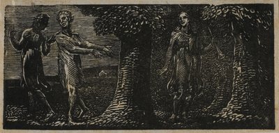 Colinet von zwei Jungen verspottet, aus Die Hirtengedichte von Virgil von William Blake
