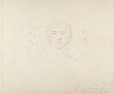 Fünf visionäre Köpfe von Frauen, ca. 1820 von William Blake