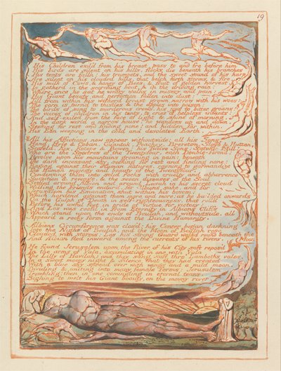 Jerusalem, Tafel 19, Seine Kinder verbannt aus seiner Brust.... von William Blake