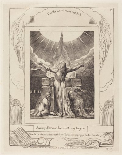Opfer des Hiob von William Blake