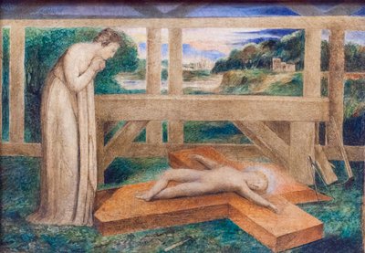 Unsere Liebe Frau, die das schlafende Jesuskind anbetet von William Blake