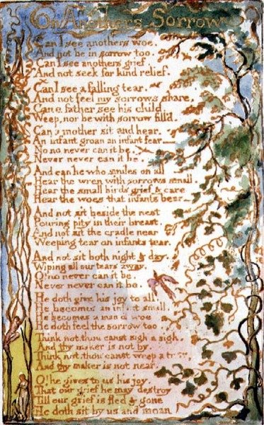 Über das Leid eines anderen: Platte 27 aus Songs of Innocence and of Experience (Kopie AA) von William Blake
