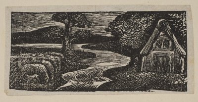 Sabrinas silberner Fluss, aus Thorntons Pastoralen von Virgil, 1821 von William Blake