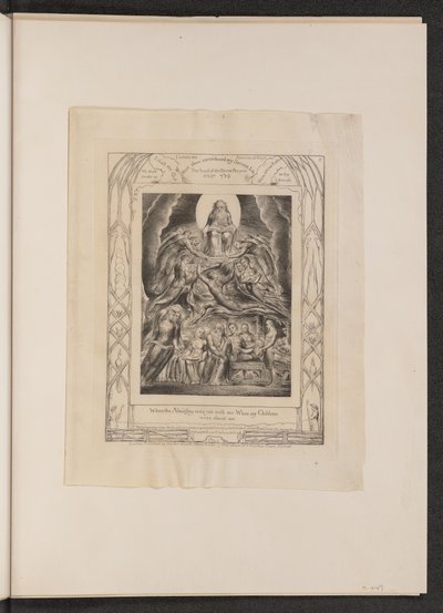 Satan vor dem Thron Gottes, 1825 von William Blake
