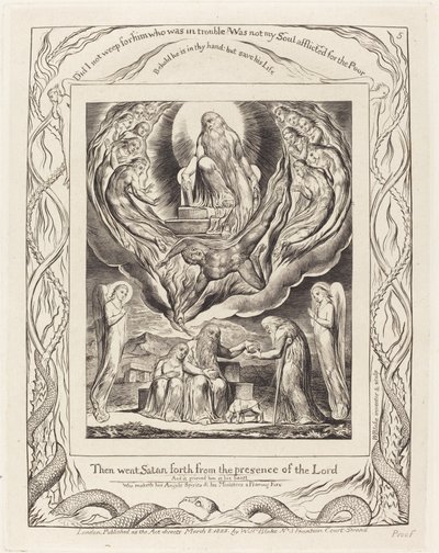 Satan geht aus der Gegenwart des Herrn von William Blake