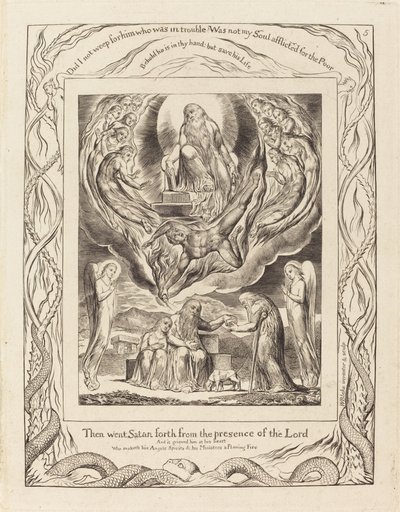 Satan geht aus der Gegenwart des Herrn von William Blake