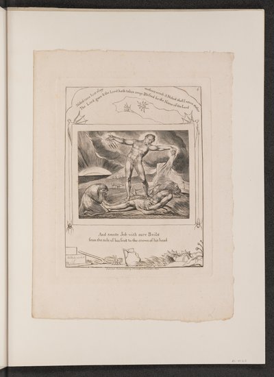 Satan schlägt Hiob mit Geschwüren, 1825 von William Blake