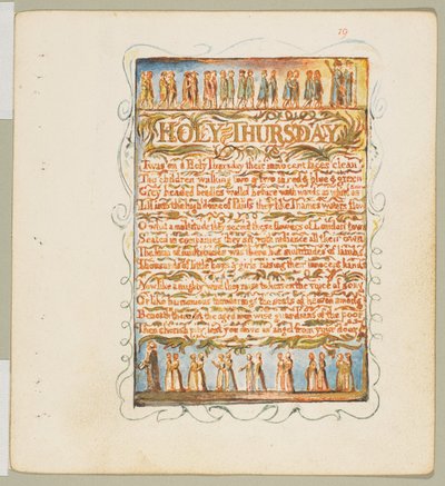 Lieder der Unschuld und Erfahrung: Heiliger Donnerstag, ca. 1815 von William Blake