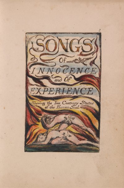 Lieder der Unschuld und der Erfahrung, Tafel 2, Kombinierte Titelseite (Bentley 1) von William Blake