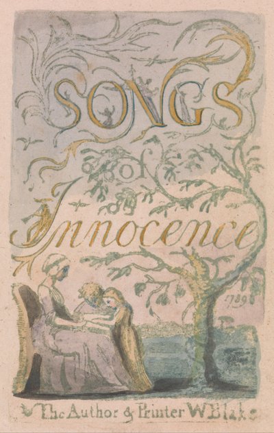 Lieder der Unschuld und Erfahrung, Tafel 2, Unschuld Titelblatt (Bentley 3) von William Blake