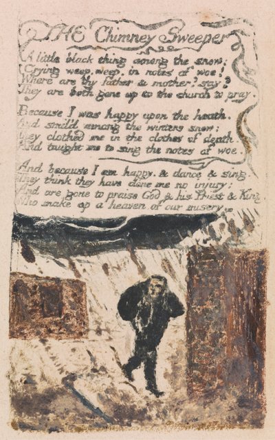 Lieder der Unschuld und Erfahrung, Platte 45, "Der Schornsteinfeger" (Bentley 37) von William Blake
