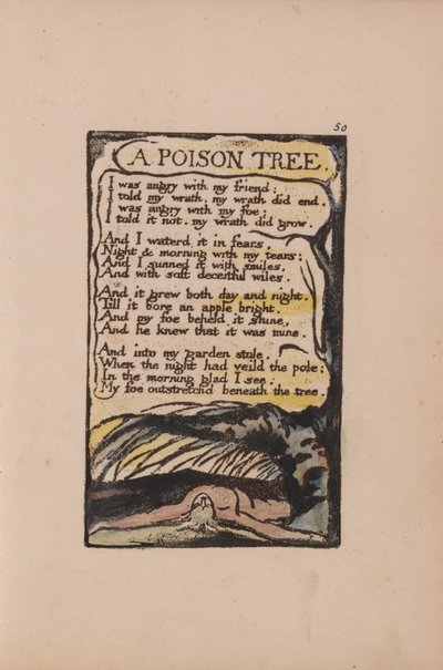 Lieder der Unschuld und der Erfahrung, Tafel 50, Ein Giftbaum (Bentley 49) von William Blake